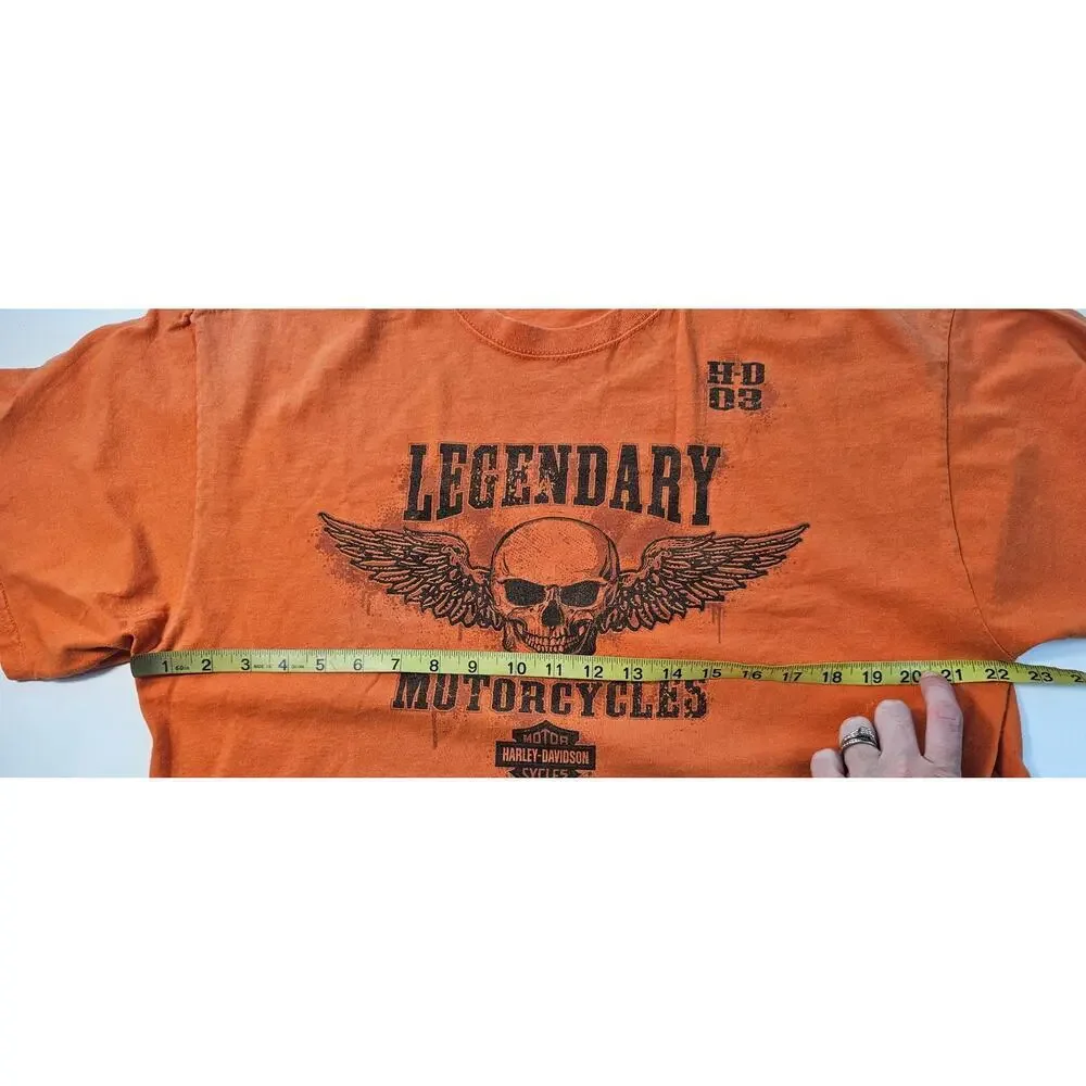 Harley Davidson vintage bright orange Halloween riding shirt XL wild prairie